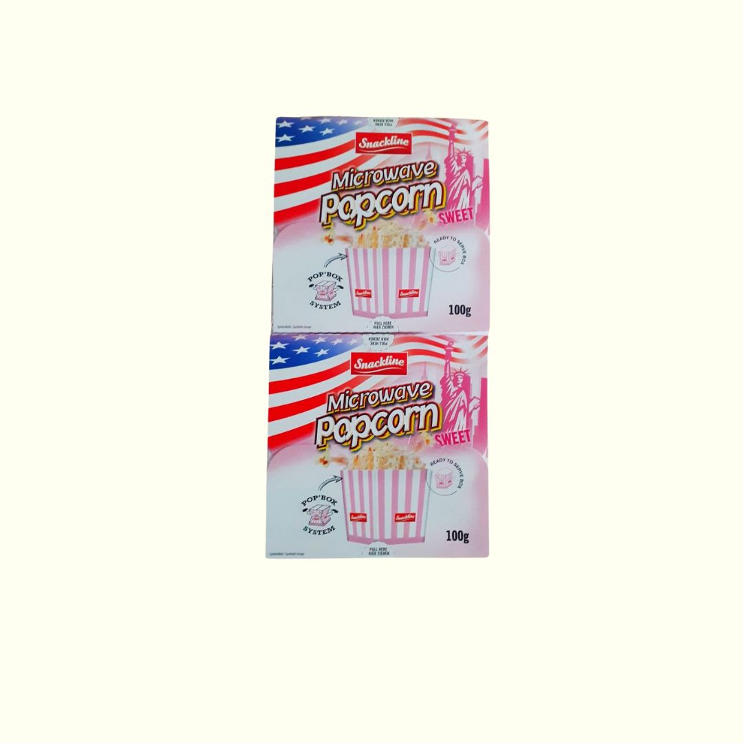 Snackline Mikrowellen Popcorn 2 x 100g Süß