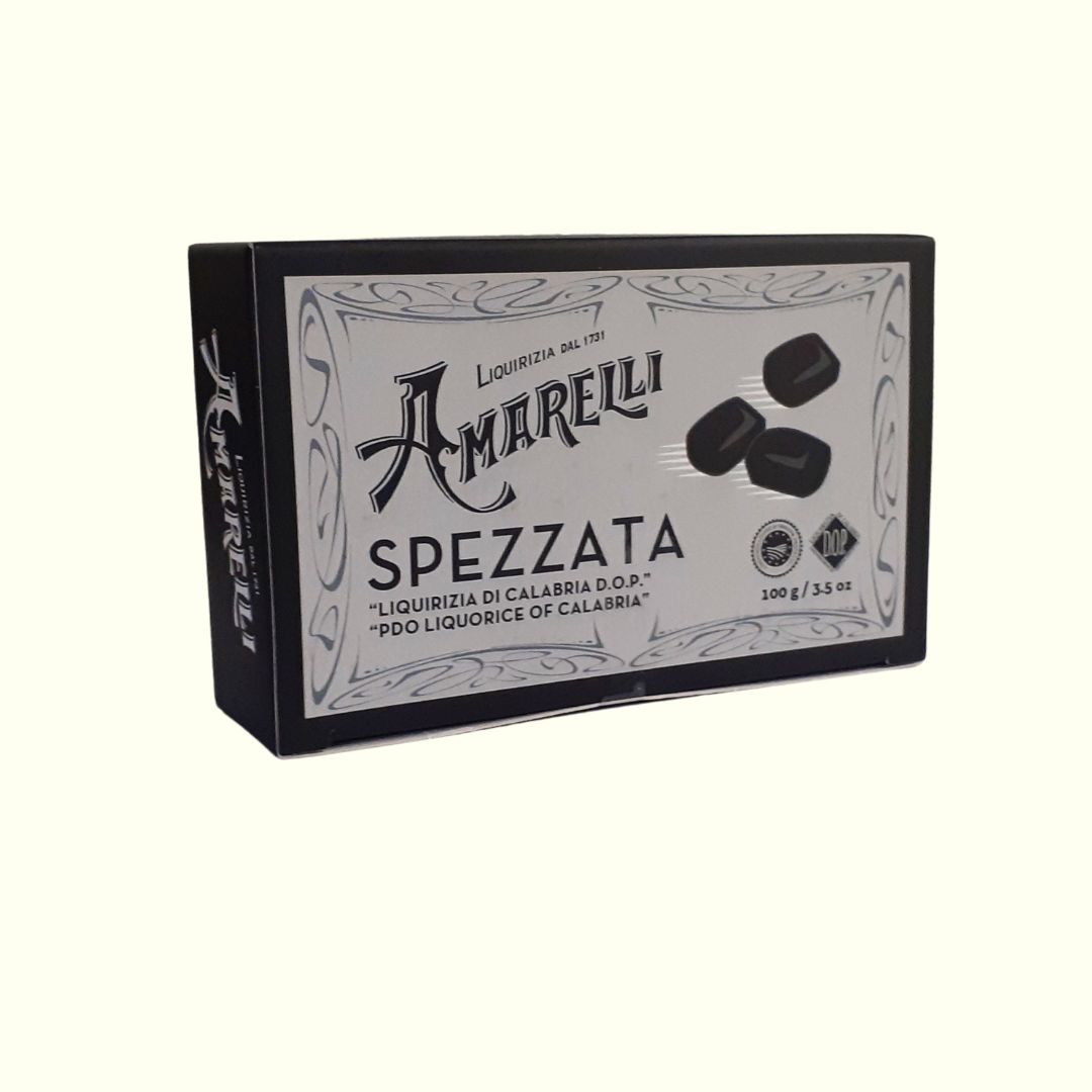 Amarelli Spezzata Box 100g Hartlakritzpastillen