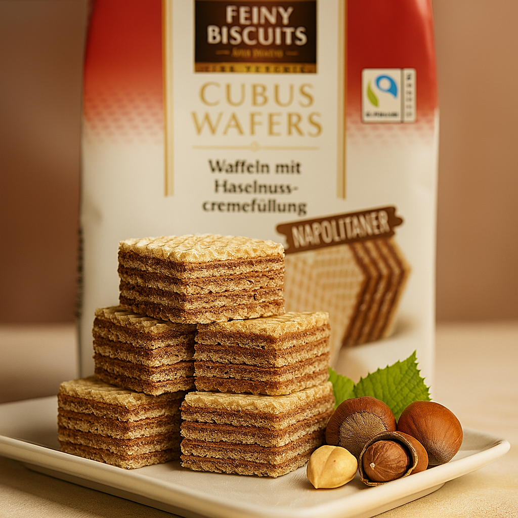 Feiny Biscuits Cubus Wafers Napolitaner mit Haselnussfüllung 125g
