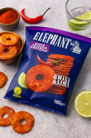 Elephant Baked Squeezed Pretzels Chili & Lime – 160g