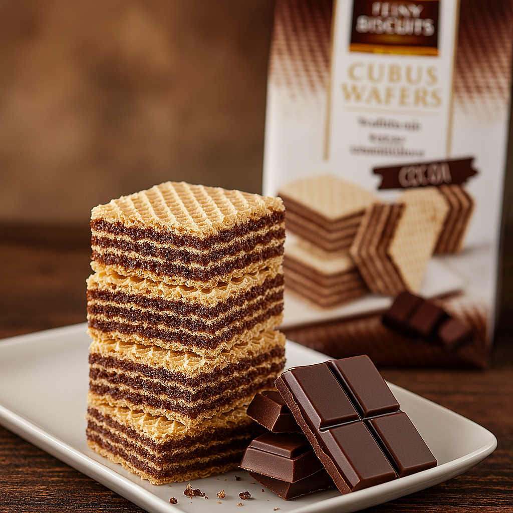 Feiny Biscuits Cubus Wafers Kakao Waffel mit Kakoafüllung 125g