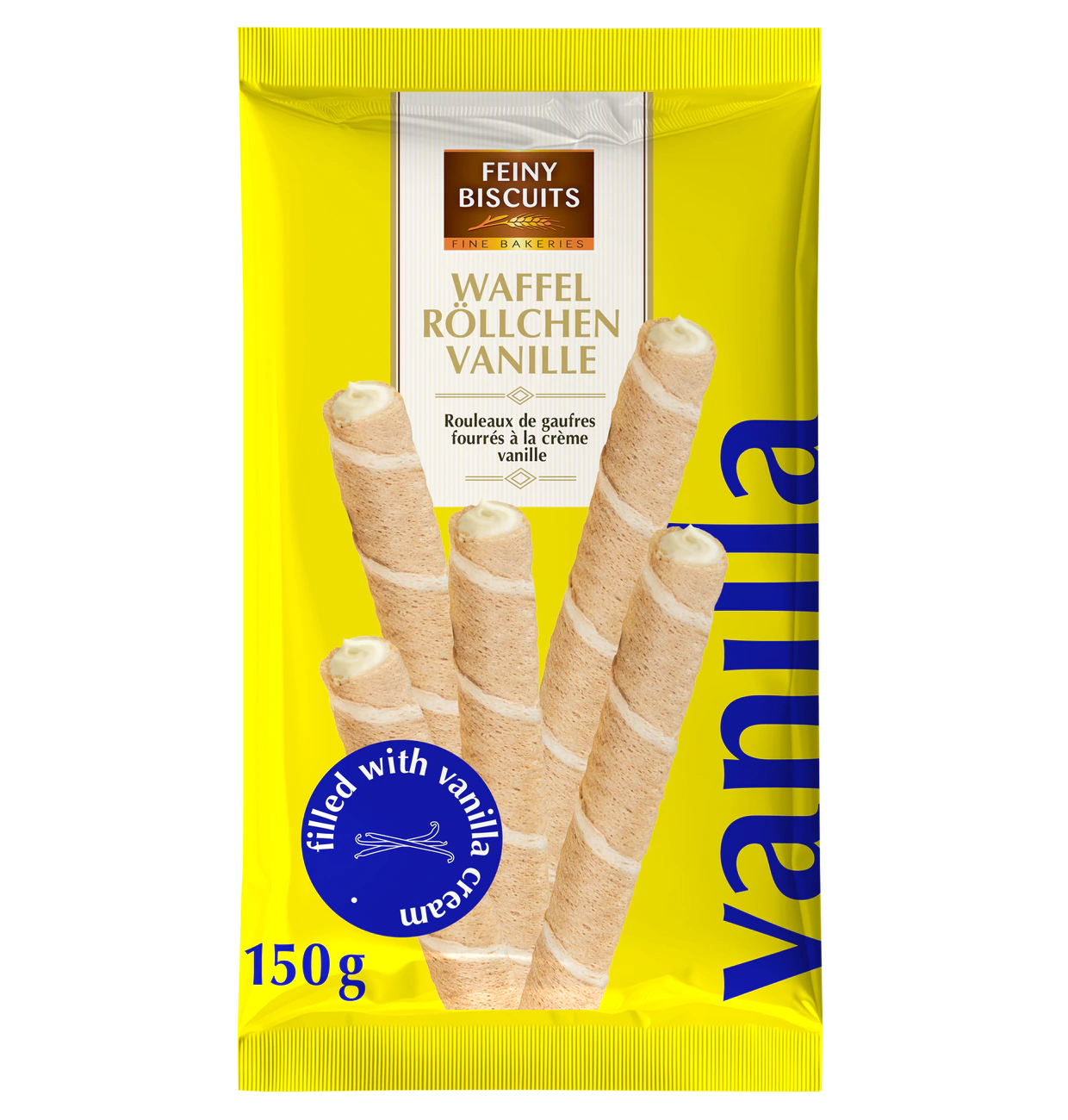Feiny Biscuits Waffelröllchen Vanille 150g