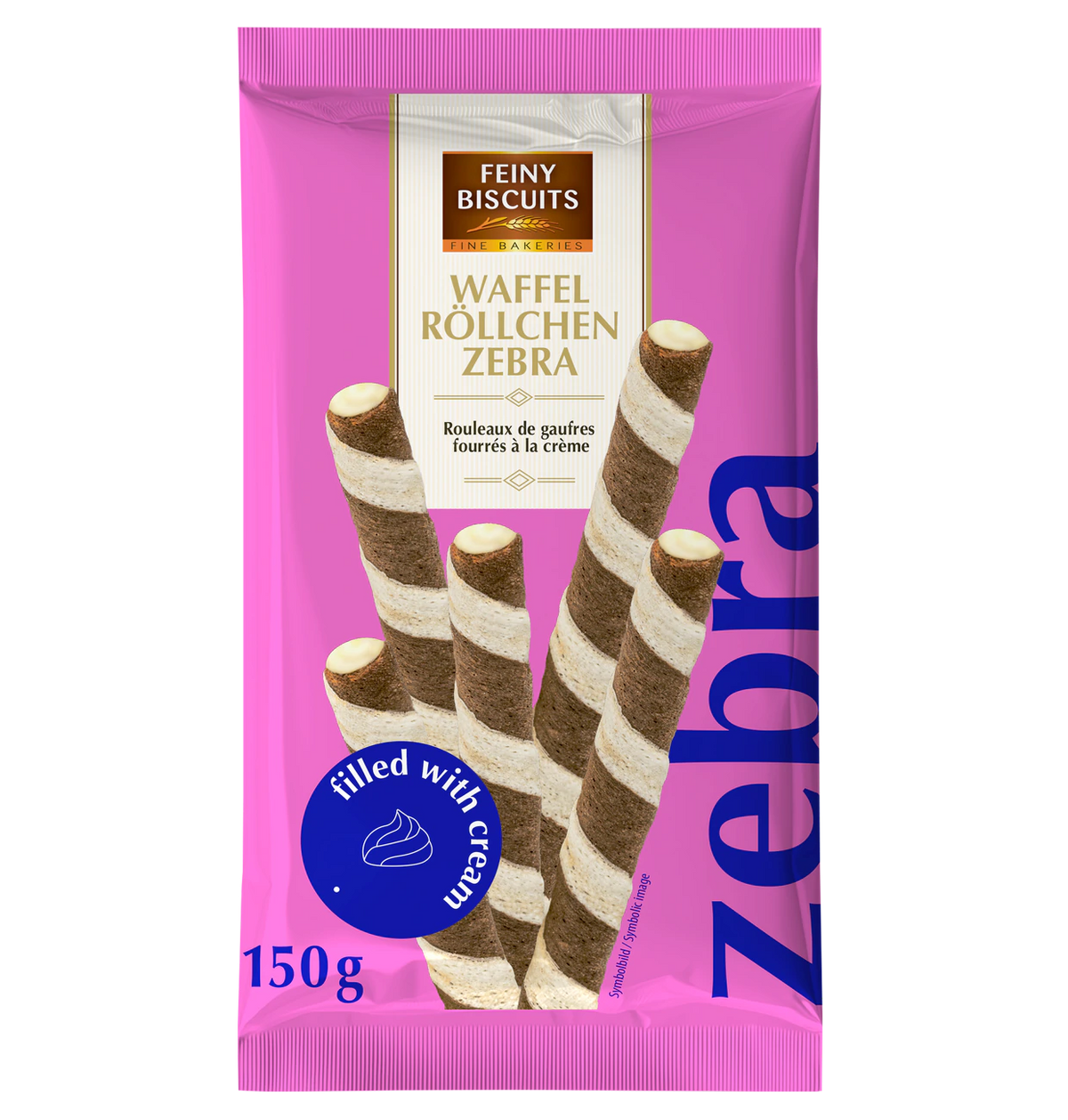 Feiny Biscuits Waffelröllchen Zebra 150g