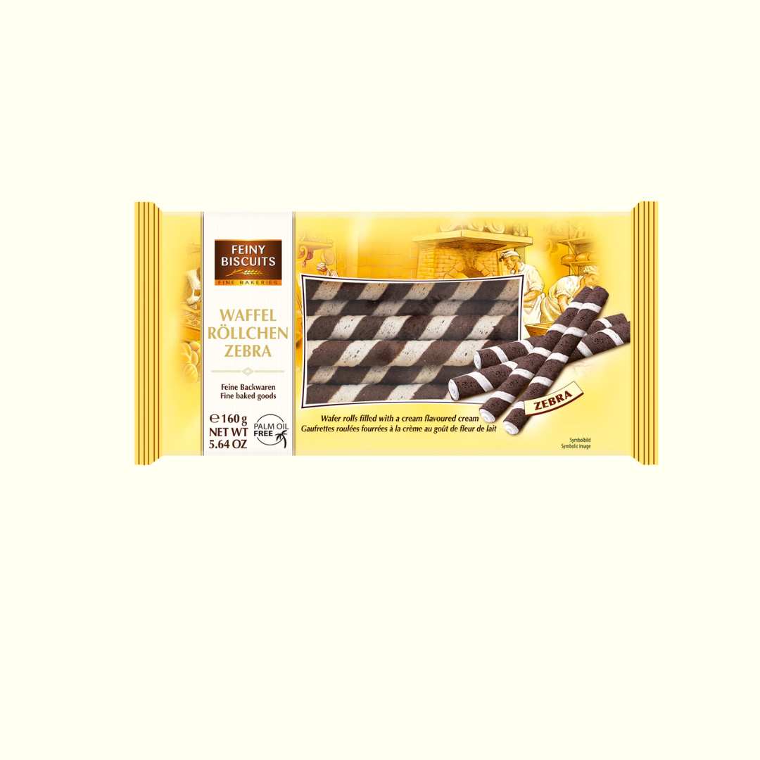 Feiny Biscuits Waffelröllchen Zebra 160g