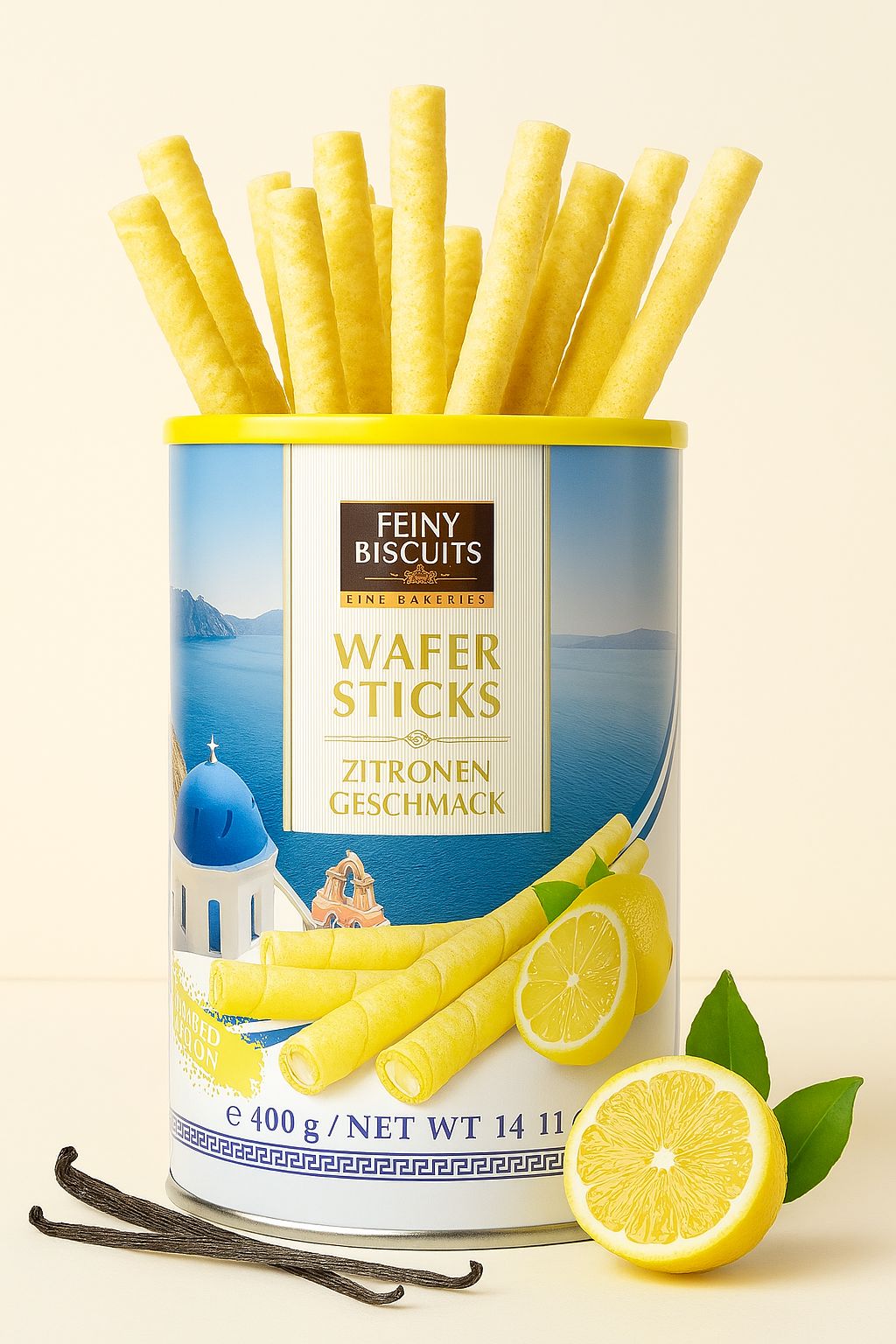 Feiny Biscuits Waffelröllchen Mit Zitronencremegeschmack 400g