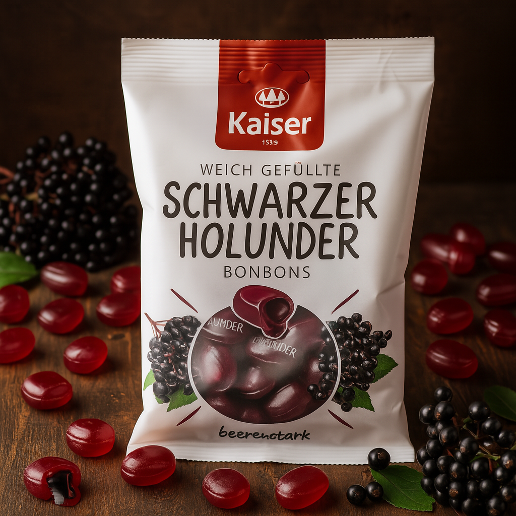 Kaiser Weich Gefüllte Schwarzer Holunder Bonbons - 90g