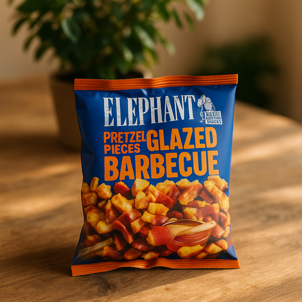 Elephant Pretzel Pieces Glazed Barbecue BBQ Bretzelstücke 125g