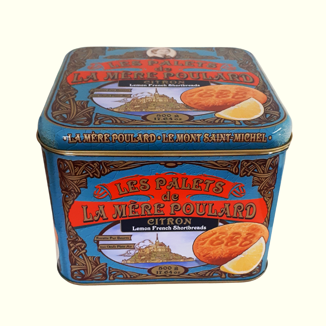 Les Palets De La Mère Poulard Citron Schmuckdose | 500g | 32 Stück | Feingebäck aus Frankreich