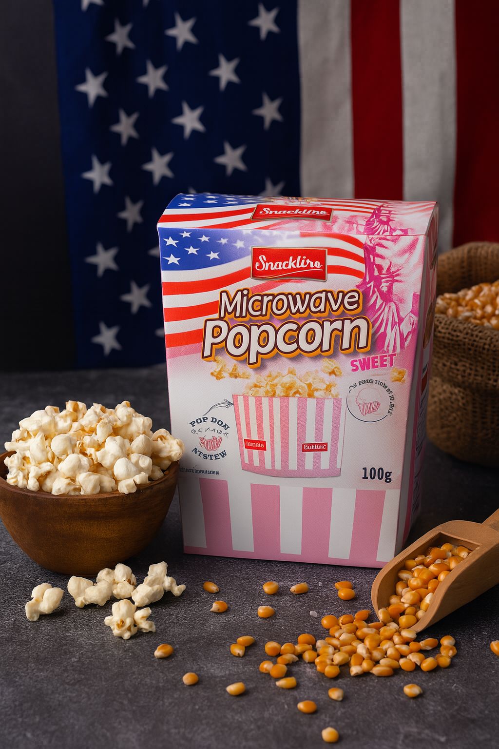 Snackline Mikrowellen Popcorn 2 x 100g Süß