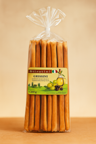 Stiratini Grissini Brotgebäckstange mit Olivenöl 250g