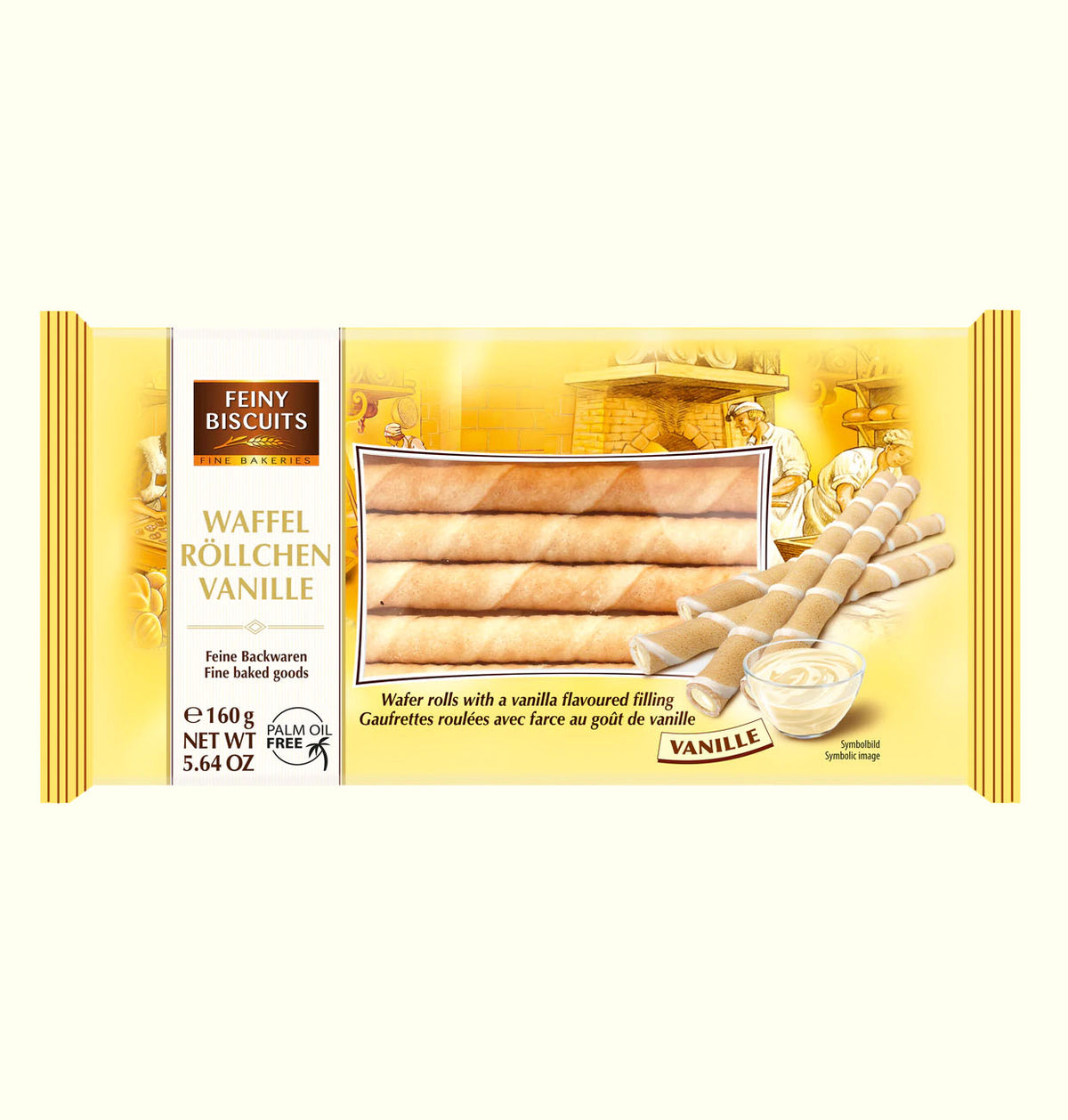Feiny Biscuits Waffelröllchen mit Vanillegeschmack 160g