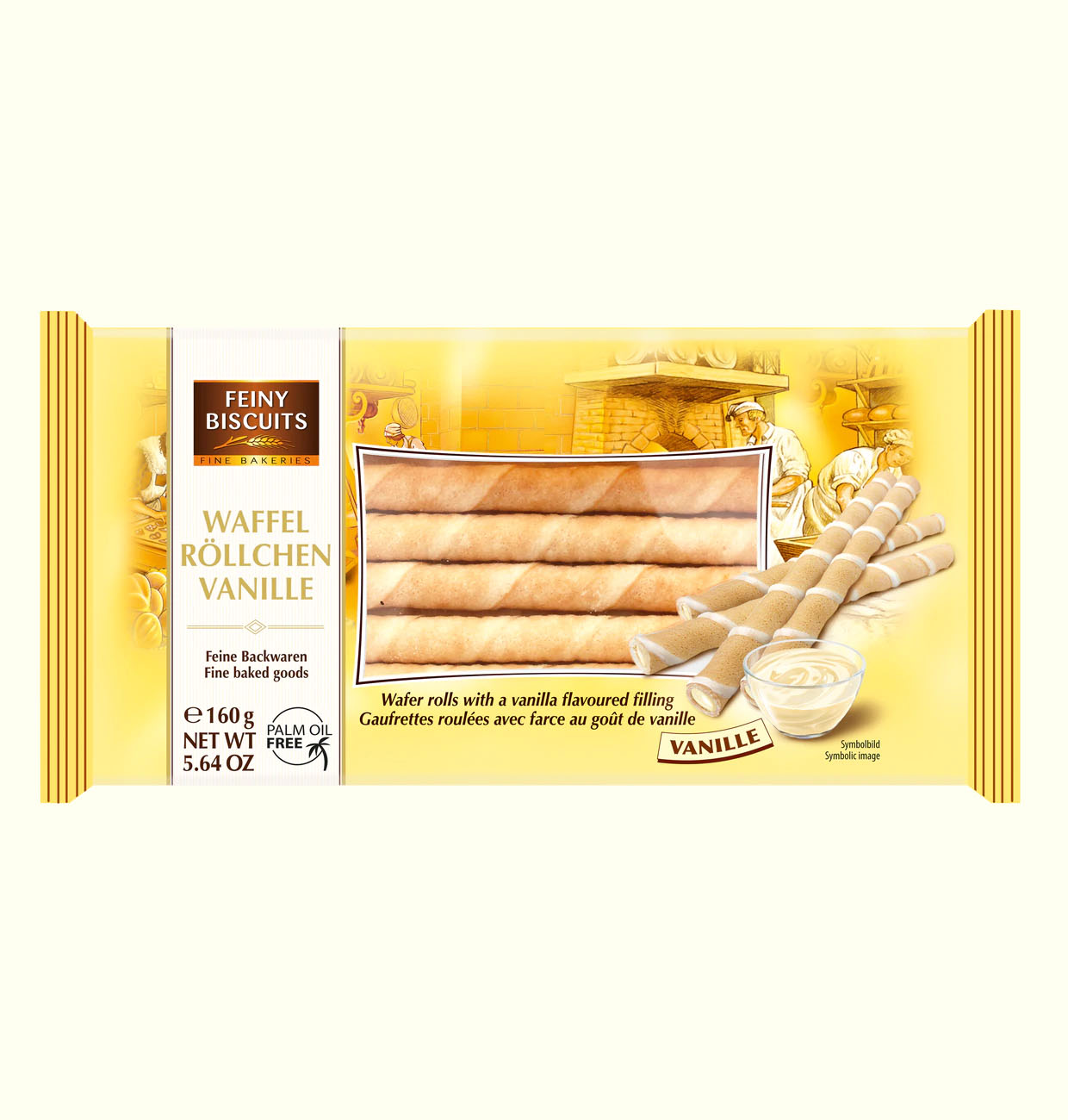 Feiny Biscuits Waffelröllchen mit Vanillegeschmack 160g