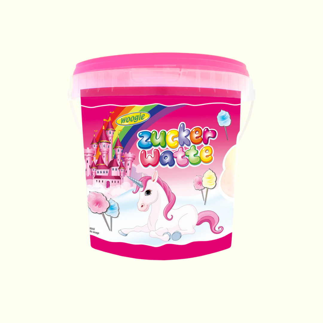 Woogie Einhorn Zuckerwatte Eimer 50g