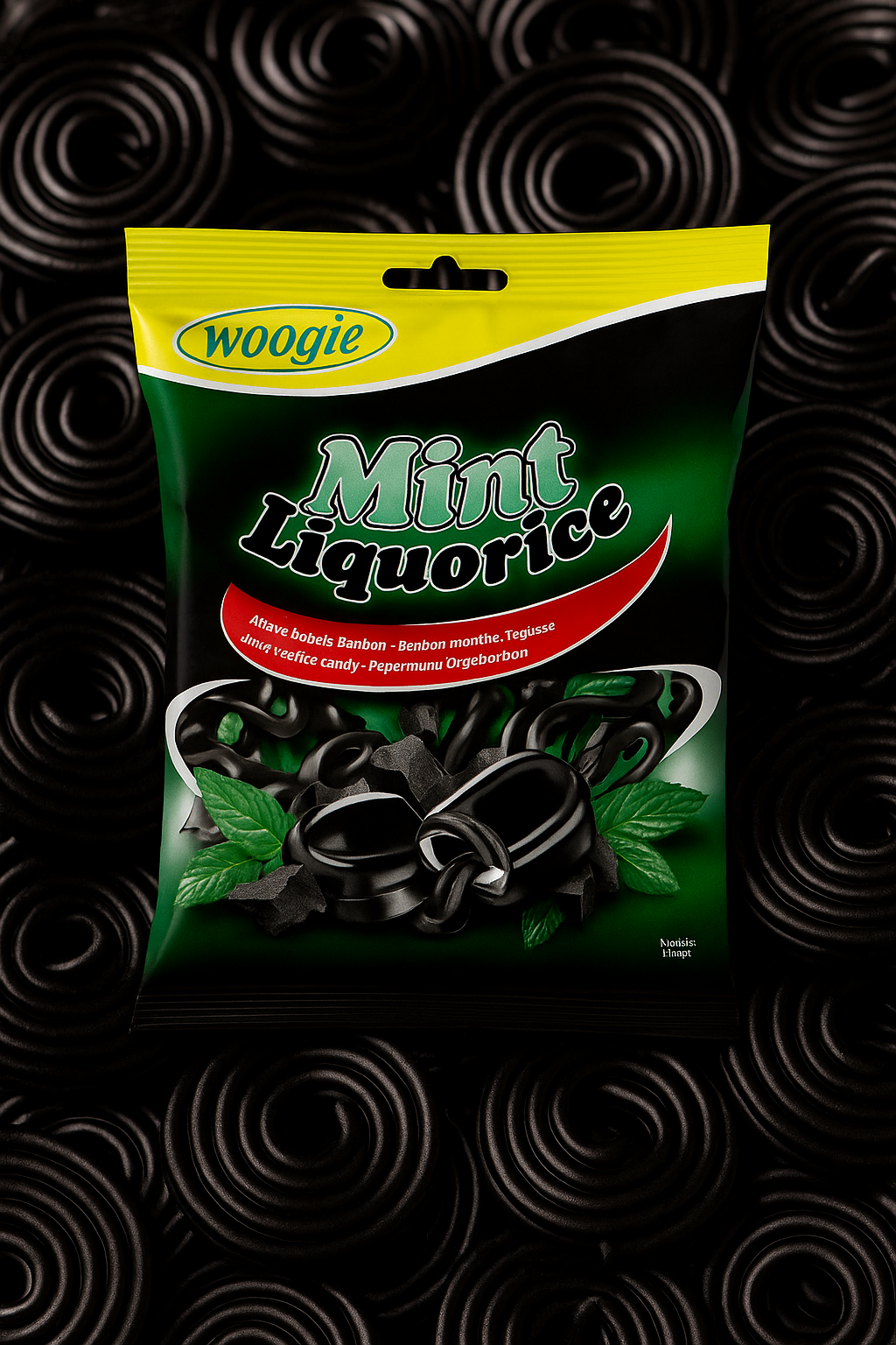 Woogie Bonbons Mint Liquorice gefüllte Bonbons 170g