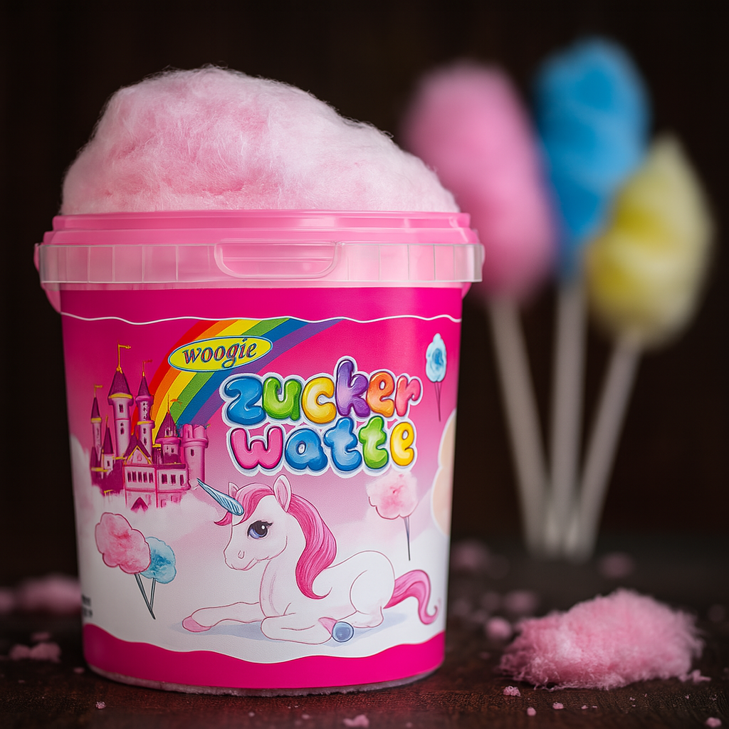 Woogie Einhorn Zuckerwatte Eimer 50g