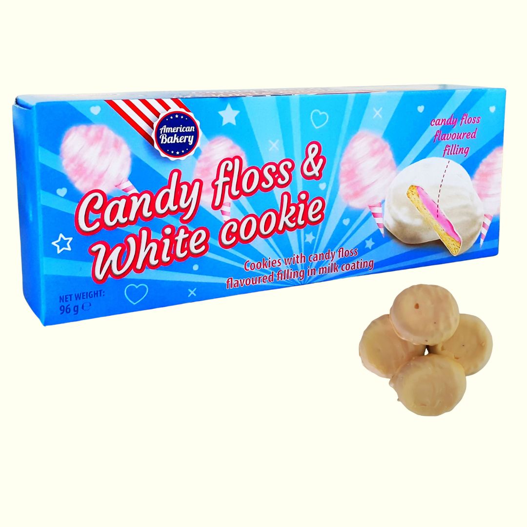 American Bakery Candy Floss & White Cookie - Zuckerwattegeschmack 96g - TopCandy