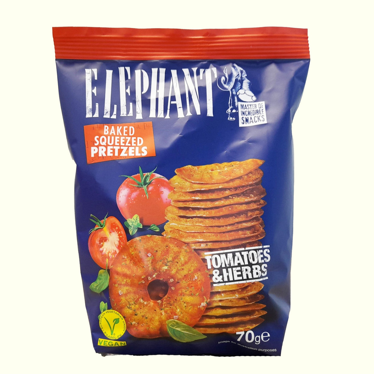 Elephant Squeezed Pretzels Tomatoes & Herbs 70g - TopCandy