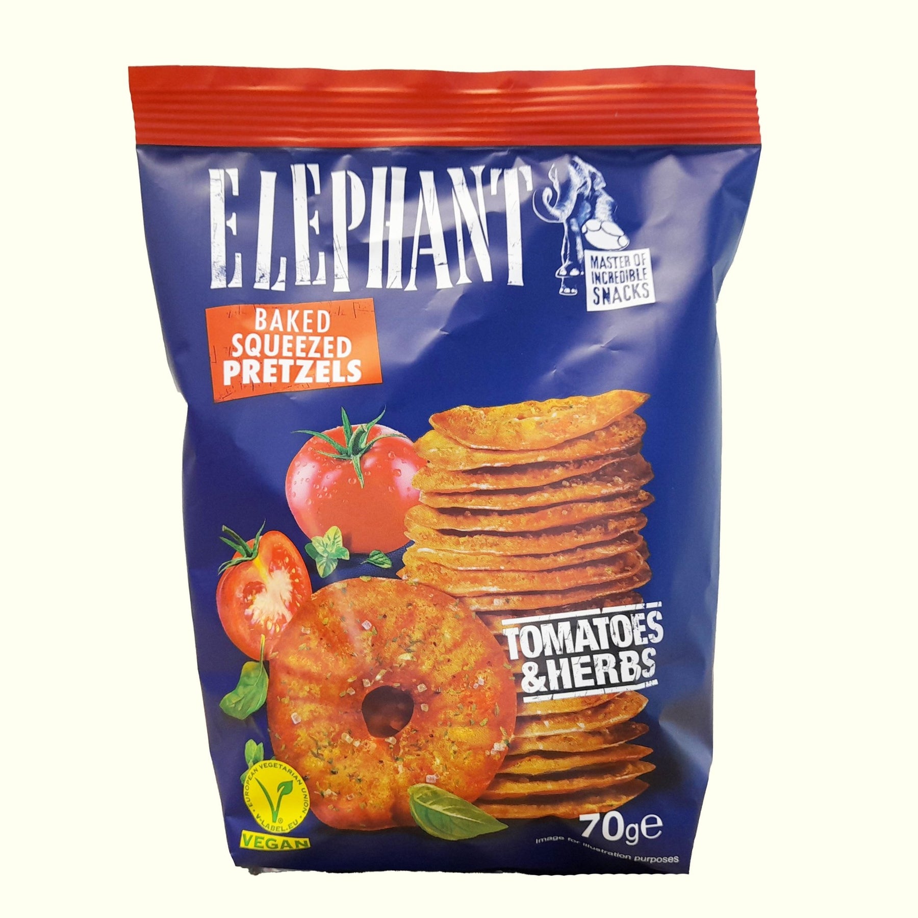 Elephant Squeezed Pretzels Tomatoes & Herbs 70g - TopCandy