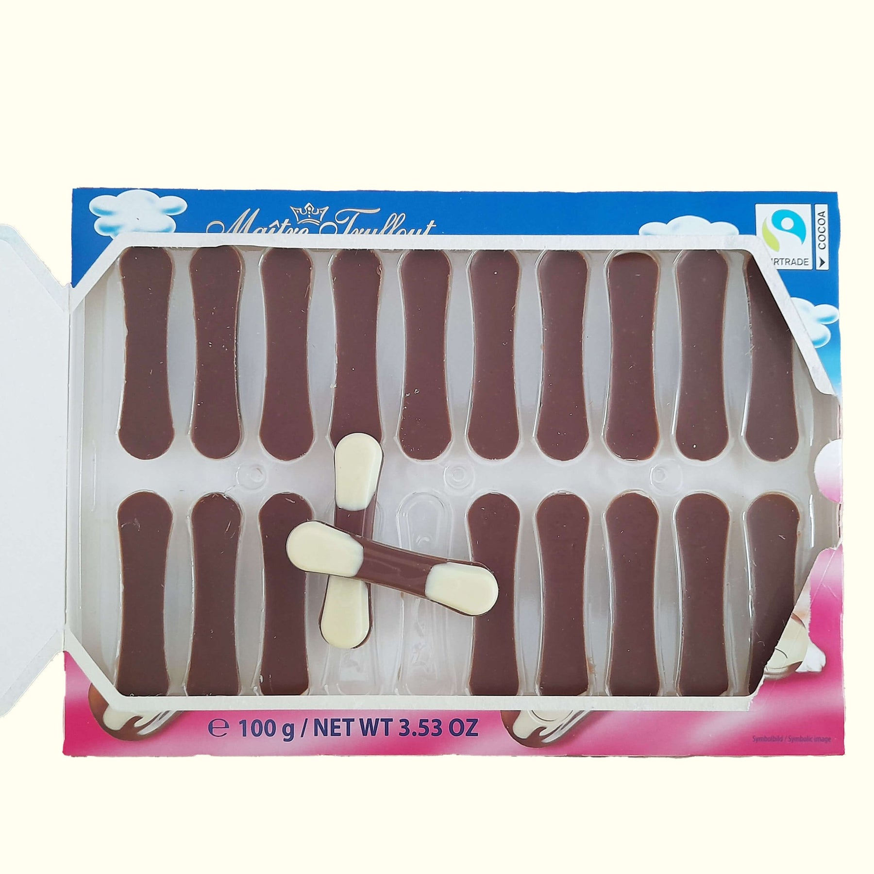 Maître Truffout Katzenzungen Milch - und weiße Schokolade 100g - TopCandy