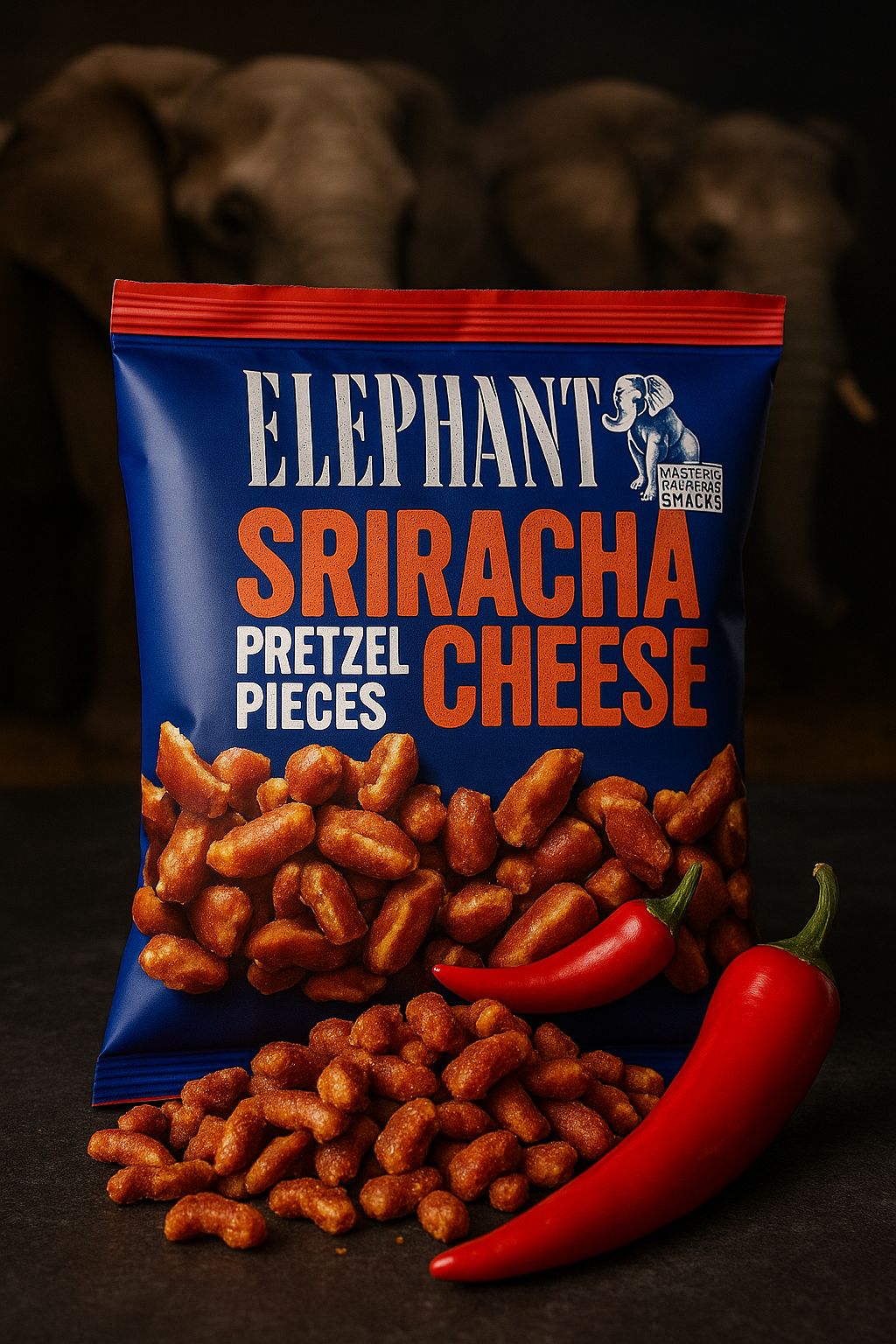Elephant Pretzel Pieces Sriracha Cheese Käse 125g