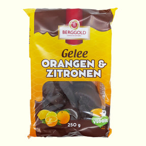 Berggold Schokolierte Gelee Orangen & Zitronen 250g