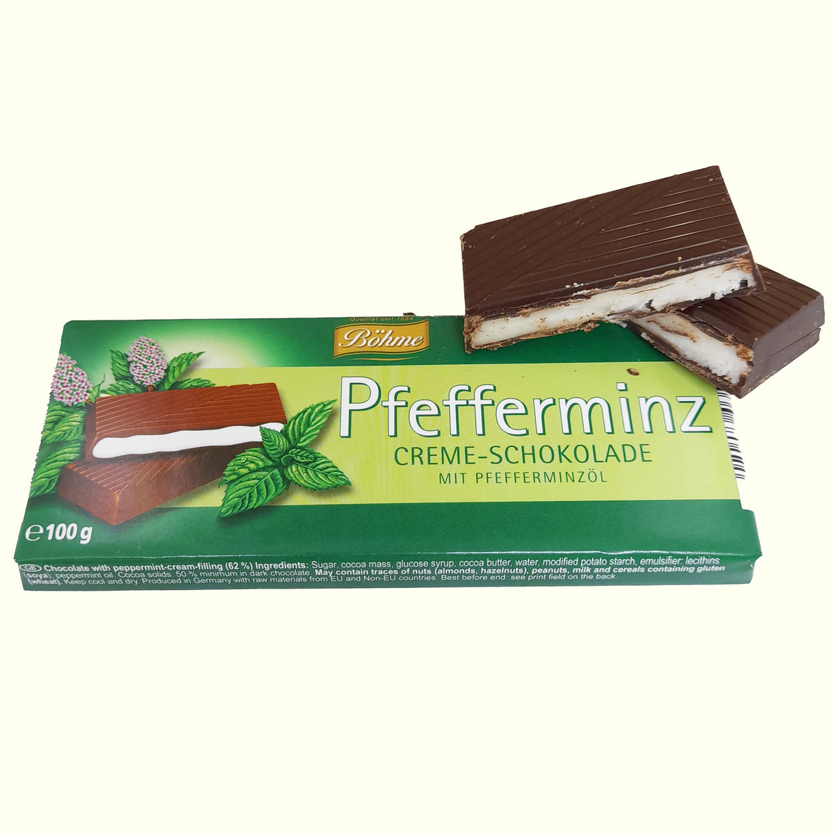 Böhme Pfefferminz Creme- Schokolade 100g