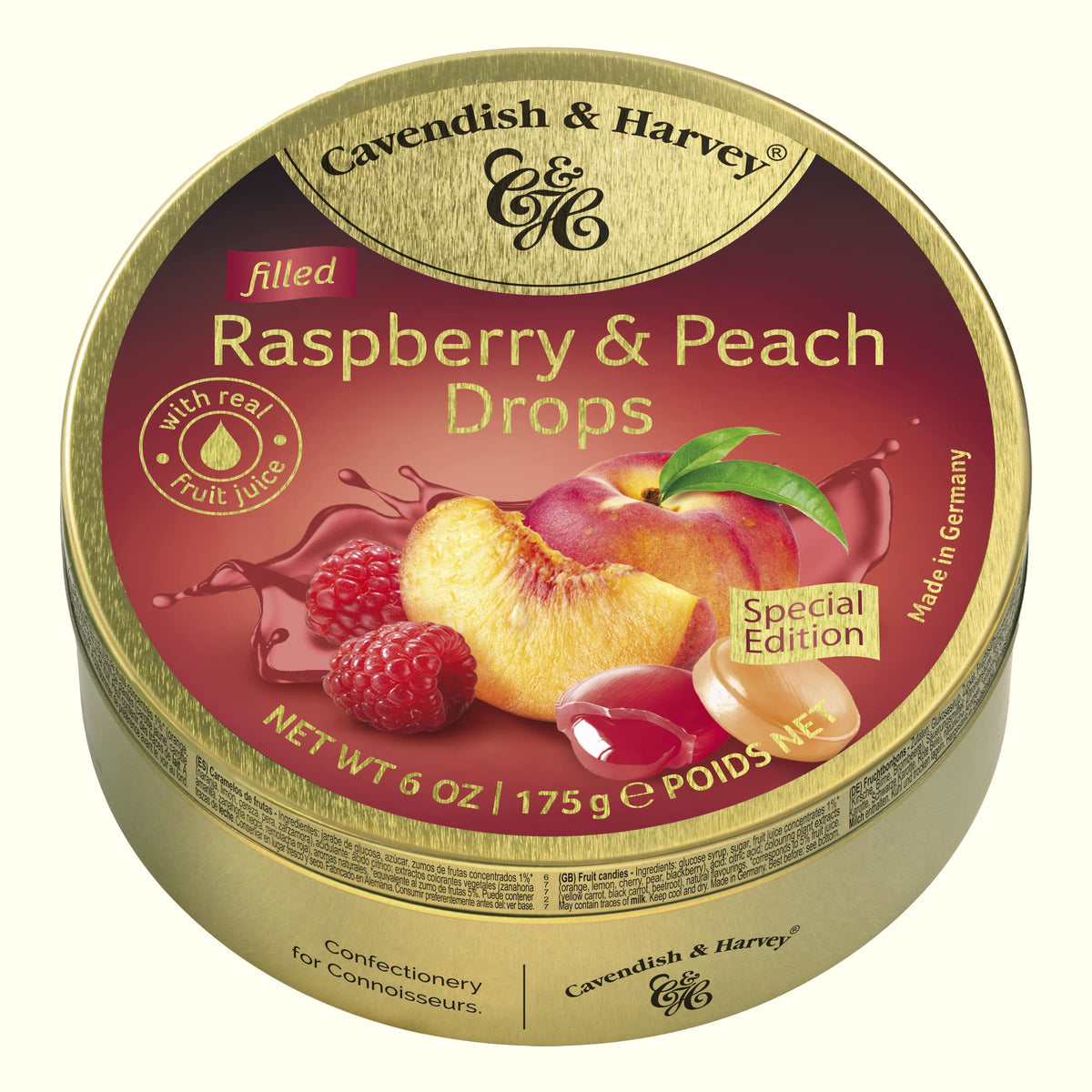 Cavendish & Harvey Raspberry & Peach Drops 175g