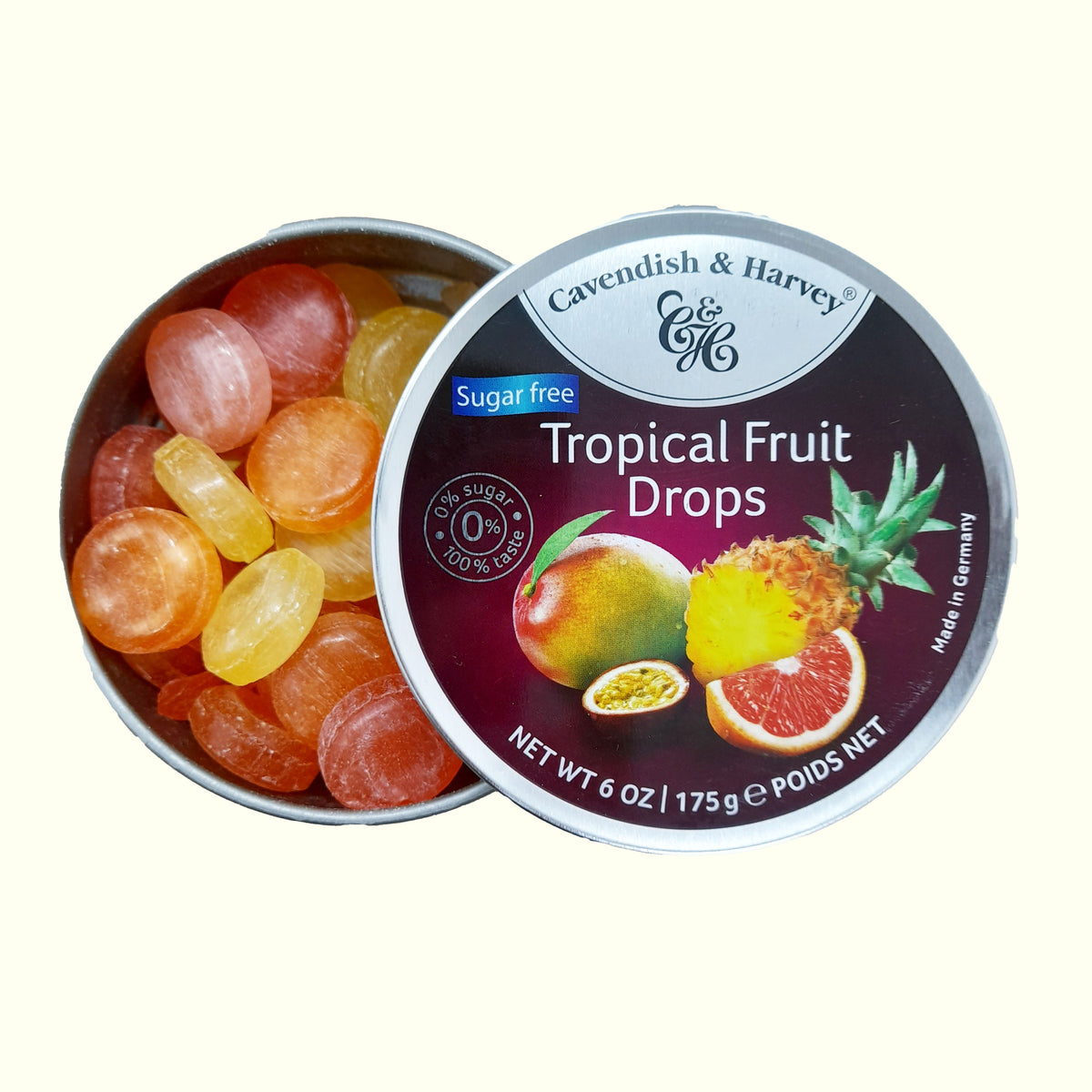 Cavendish & Harvey Tropical Fruit Drops Sugar Free 175g