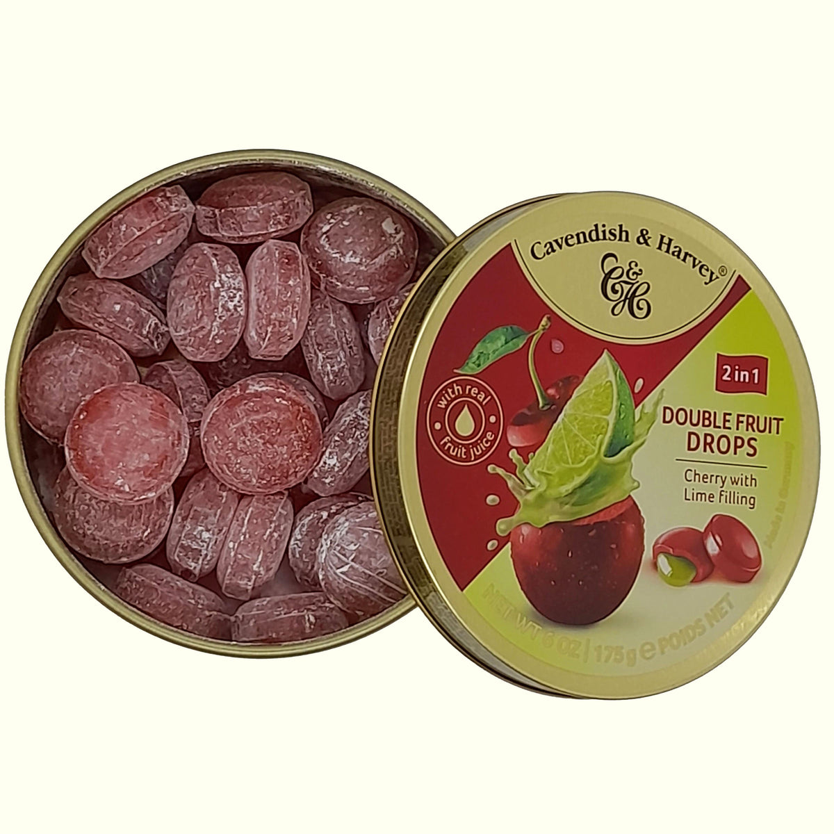 Cavendish & Harvey Double Fruit Cherry With Lime Filling Drops 175g