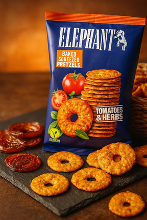 Elephant Squeezed Pretzels Tomatoes & Herbs 70g