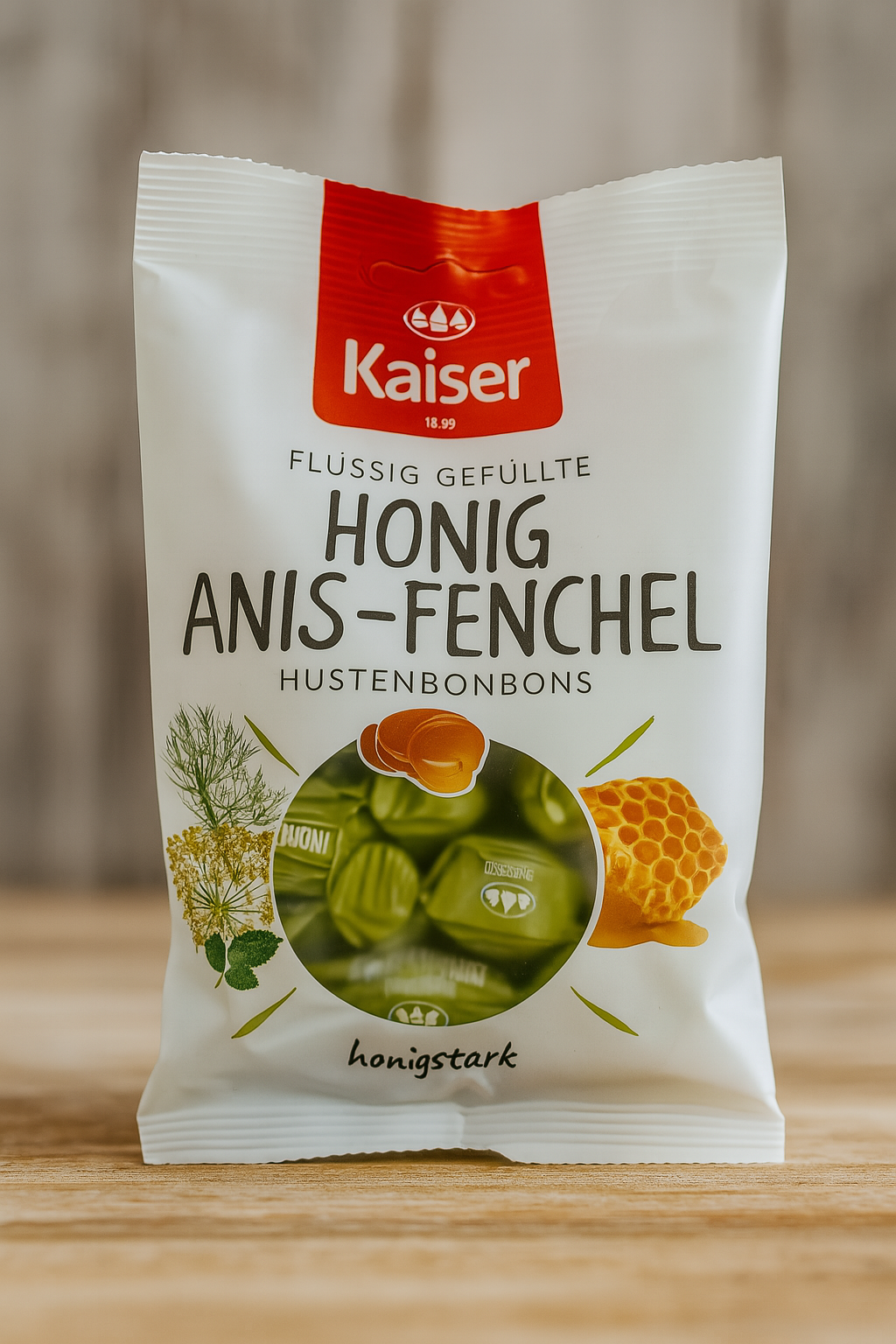 Kaiser Flüssig Gefüllte Honig Anis Fenchel Hustenbonbons - 90g