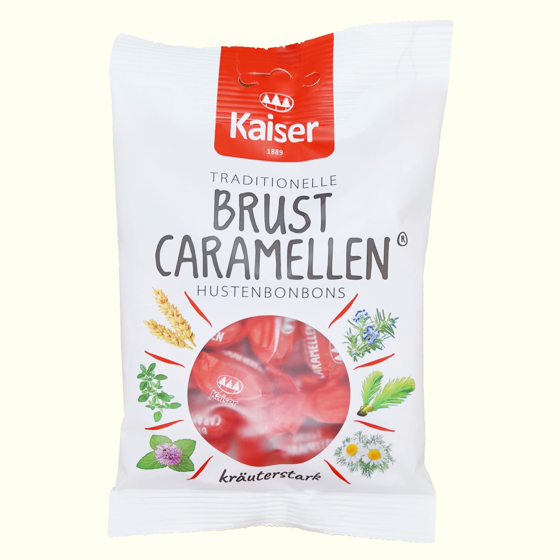 Kaiser Traditionelle Brust Caramellen Hustenbonbons - 100g