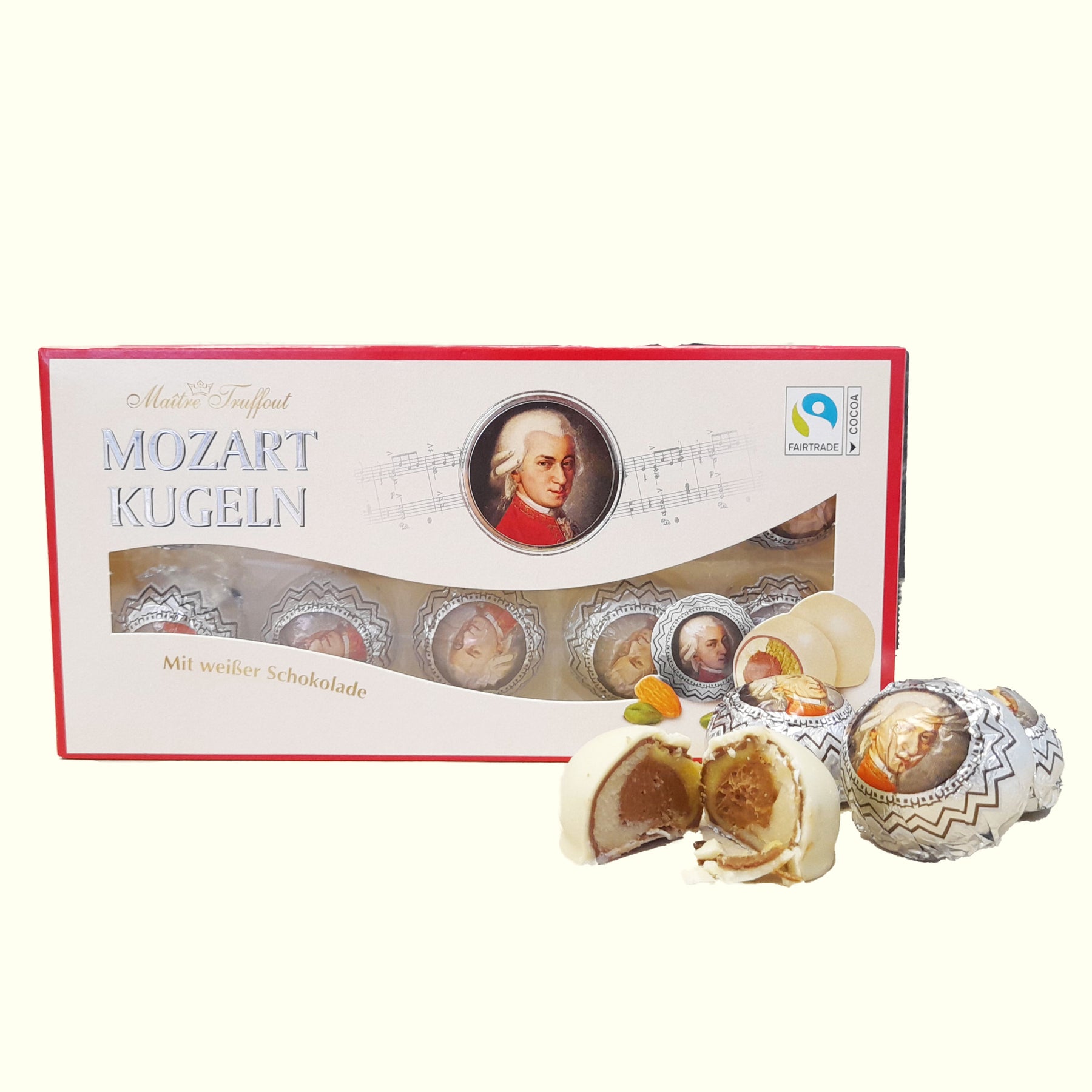 Maître Truffout Mozart Kugeln mit weißer Schokolade 200g