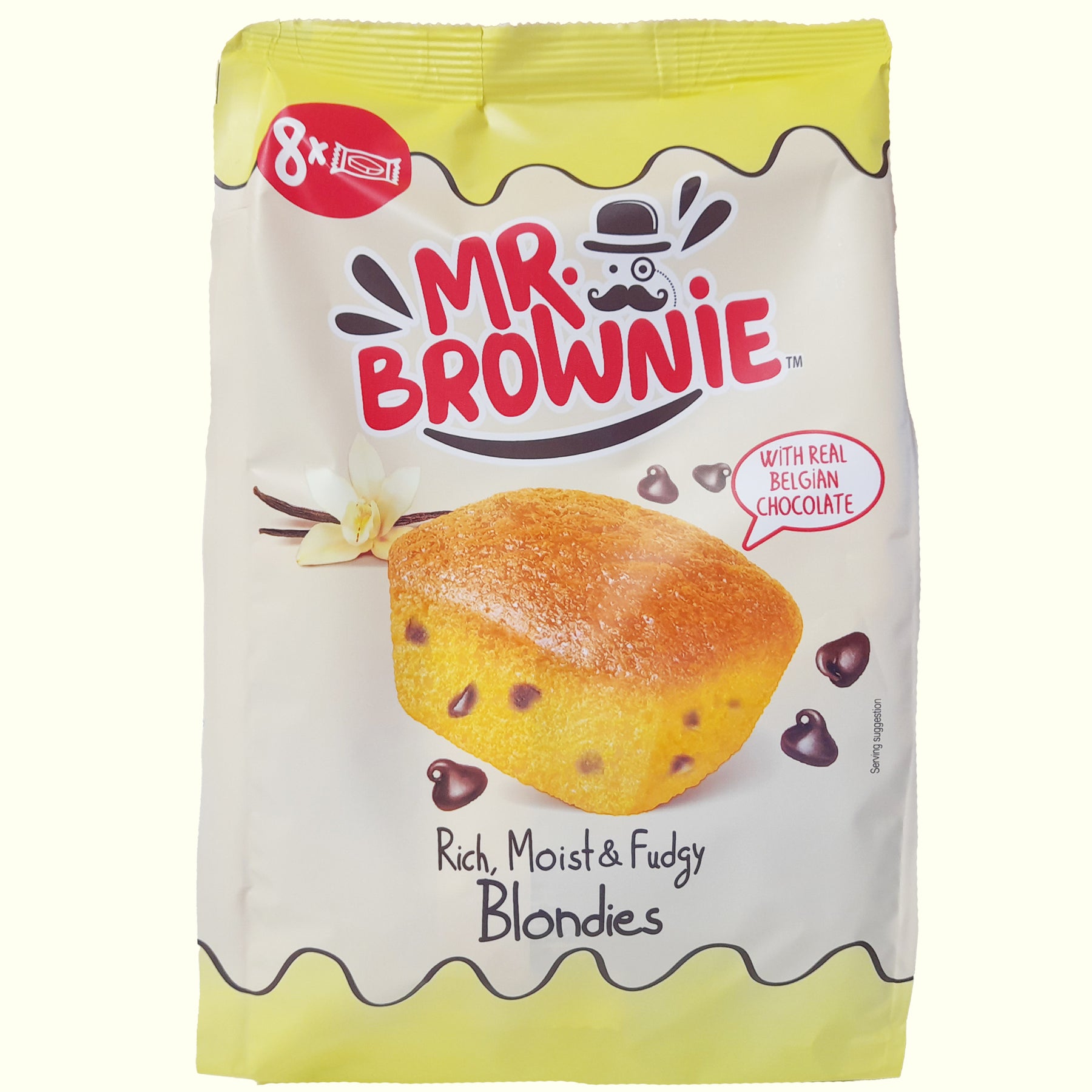 Mr. Brownie Blondies mit Belgischen Schokoladenstückchen 8 Stück 200g