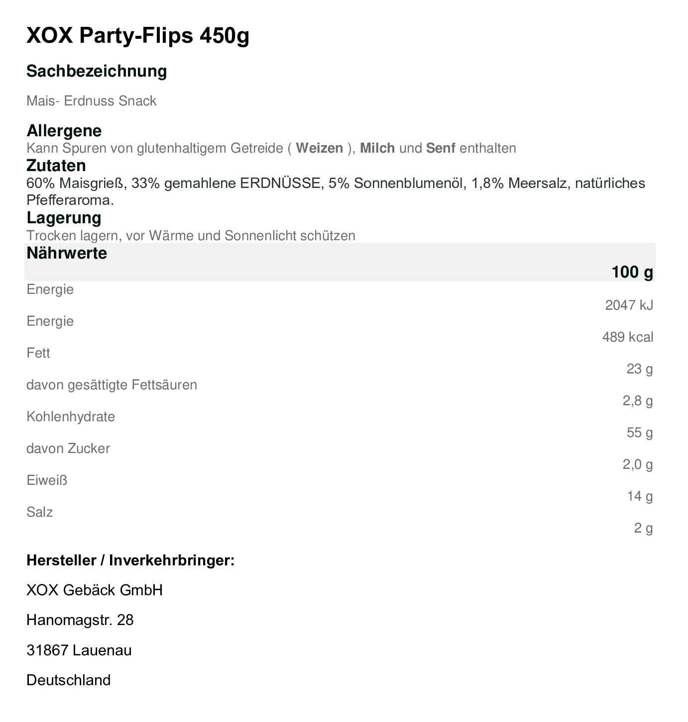 XOX Party Erdnuss Flips 450g
