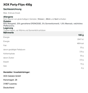XOX Party Erdnuss Flips 450g