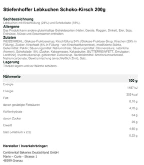 Stieffenhofer Schoko-Kirsch Lebkuchen 200 g
