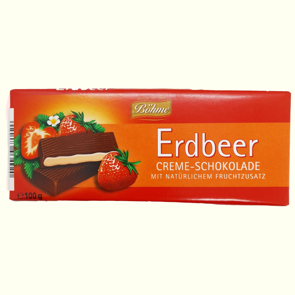 Böhme Erdbeer Creme - Schokolade mit Fruchtzusatz 100g