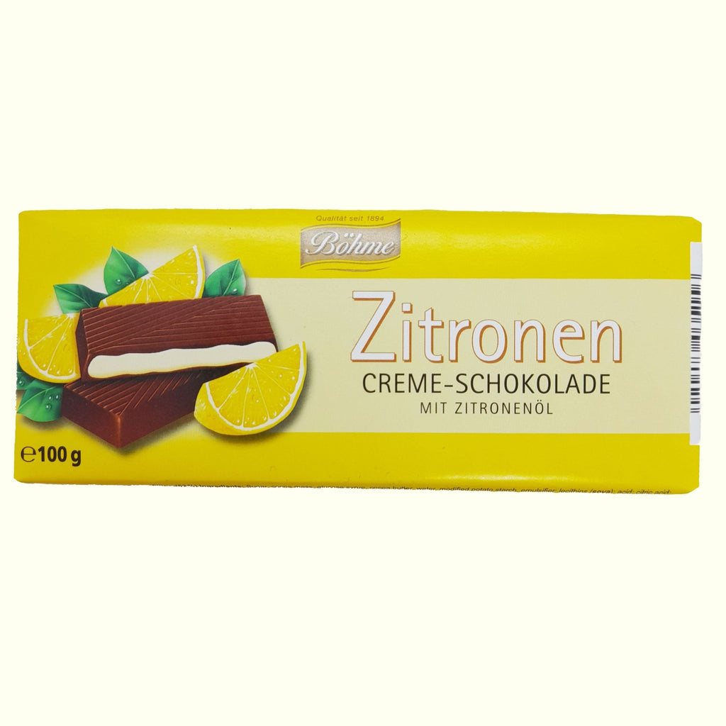 Böhme Zitronen Creme- Schokolade mit Zitronenöl 100g