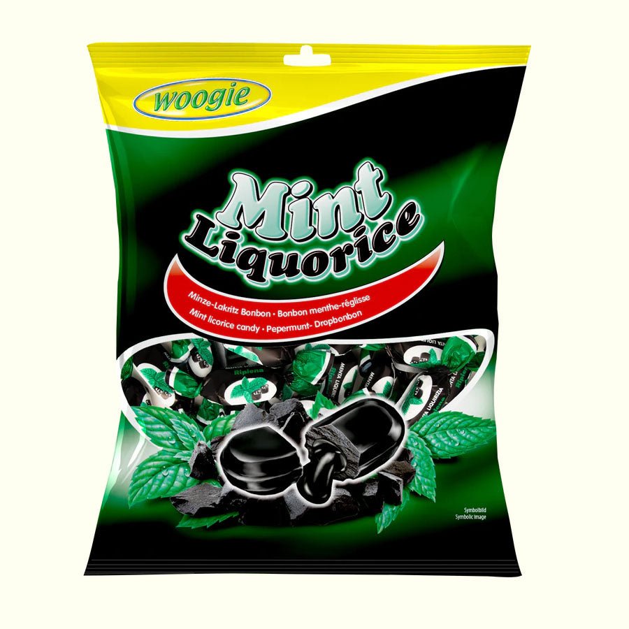 Woogie Bonbons Mint Liquorice gefüllte Bonbons 170g